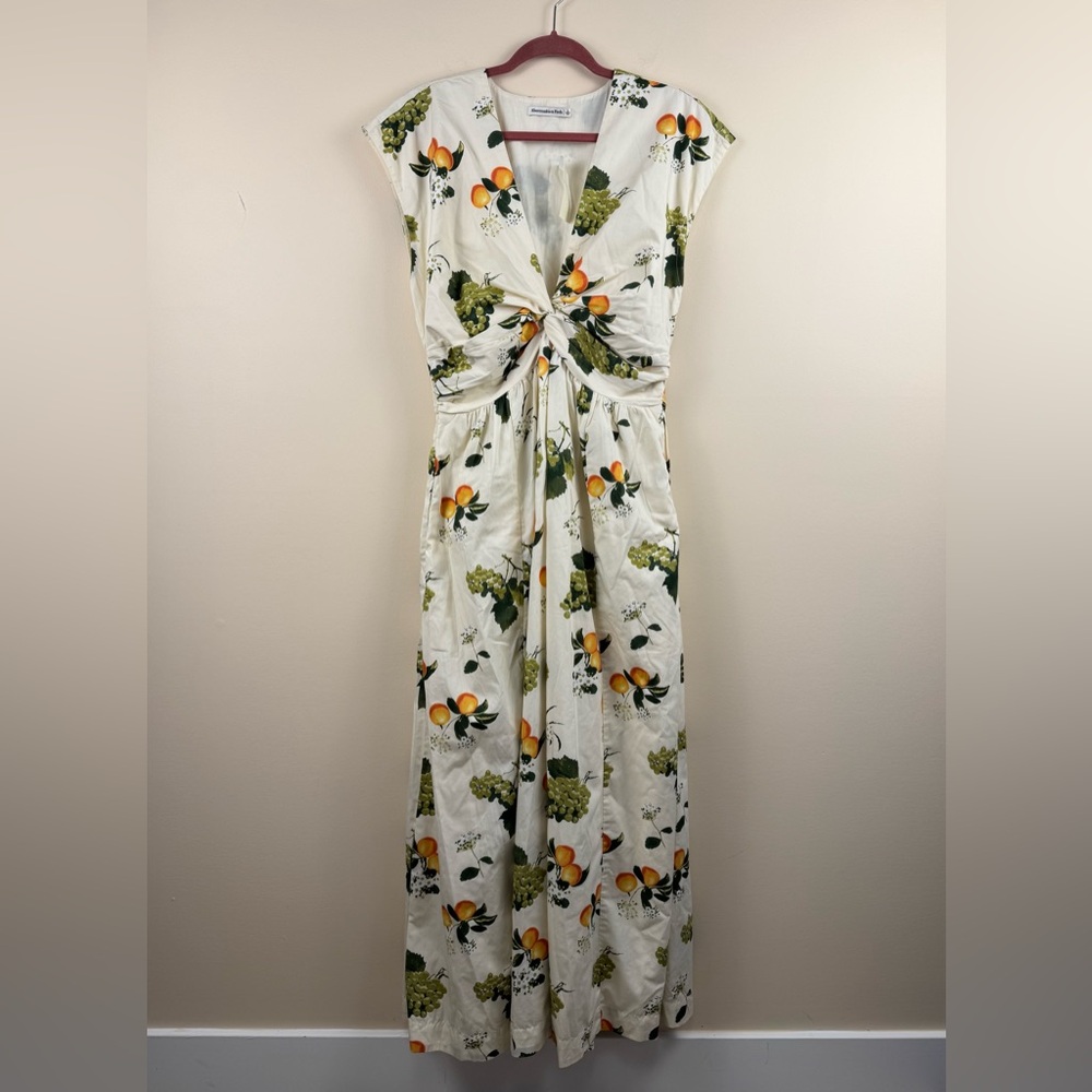 Abercrombie & Fitch Floral Maxi Dress - Cream, Orange, Green